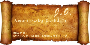 Javorniczky Oszkár névjegykártya